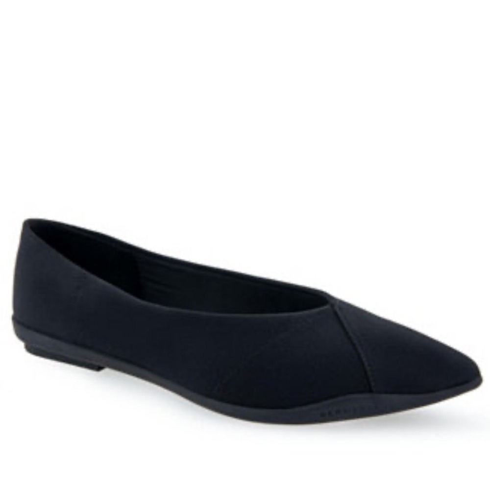 Aerosoles Black Pointed Toe V-Cut Del Slip On Ballet Dress Flats Women's Size 10